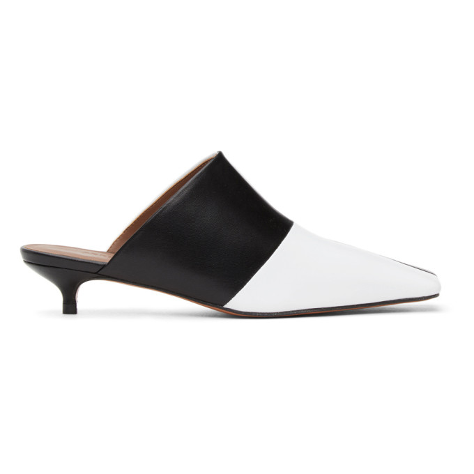 Abra White & Black Lord Mules In Black/white