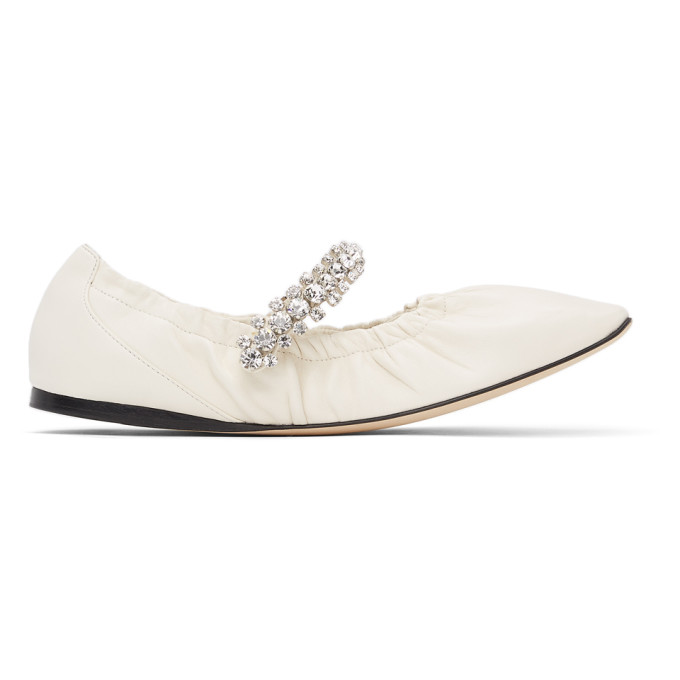 JIMMY CHOO OFF-WHITE GAI BALLERINA FLATS