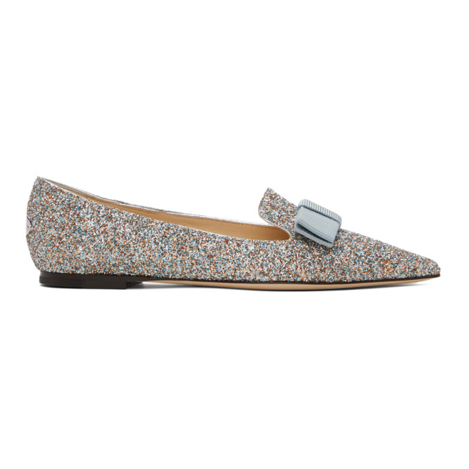 Jimmy Choo Silver Gala Joy Loafers