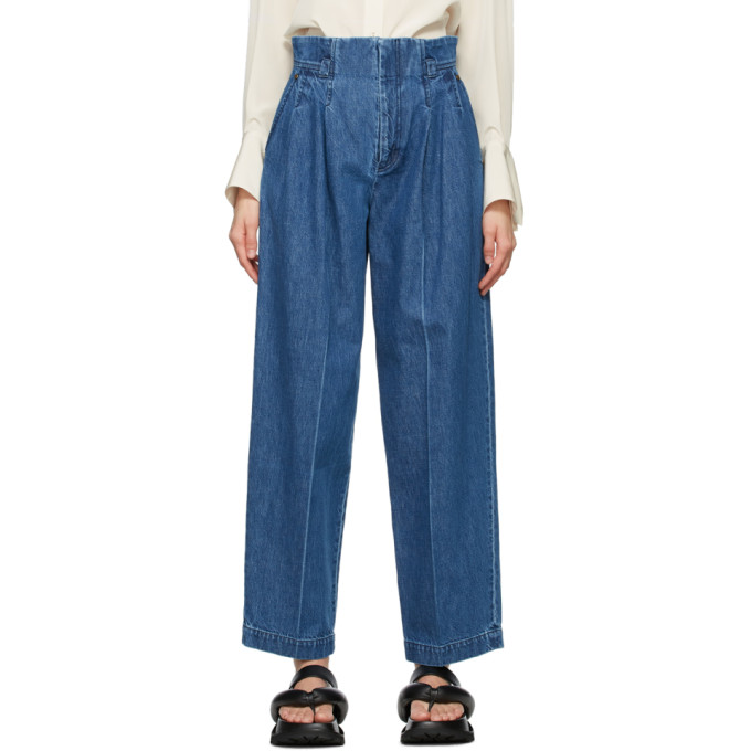 Mame Kurogouchi Blue High-Waisted Jeans