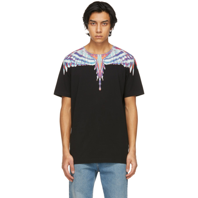 MARCELO BURLON COUNTY OF MILAN BLACK & BLUE WINGS T-SHIRT