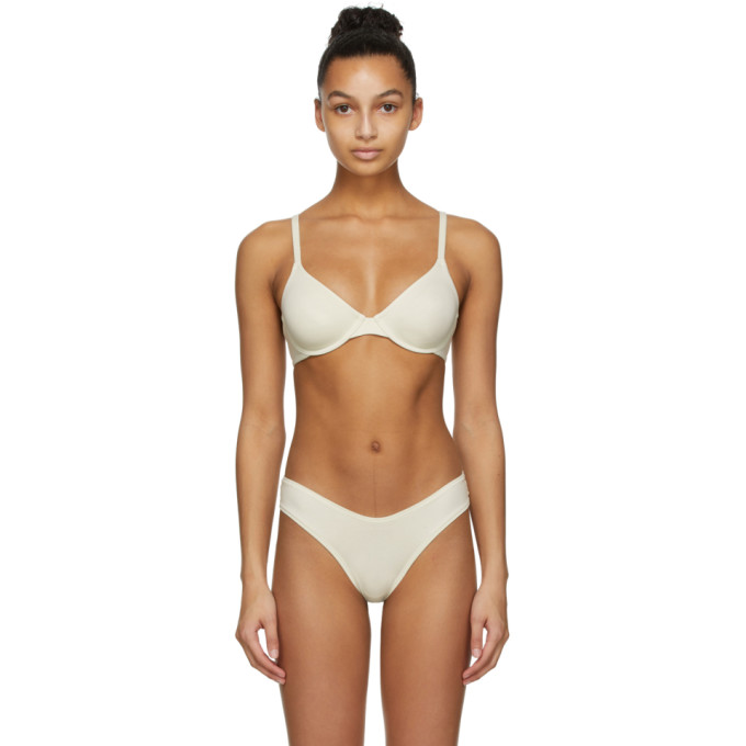 SKIMS Off-White Cotton Underwire Bra