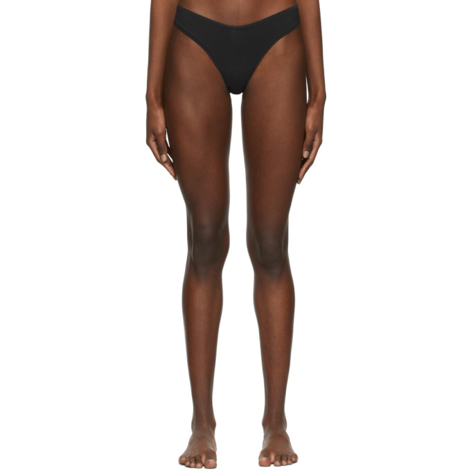 SKIMS BLACK COTTON 2.0 DIPPED THONG