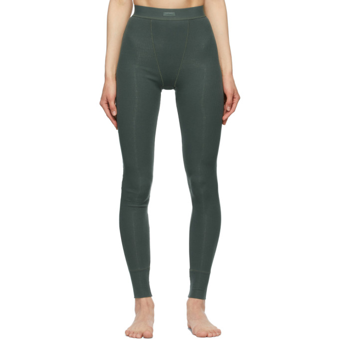 SKIMS Logo Cotton Thermal Leggings - Black