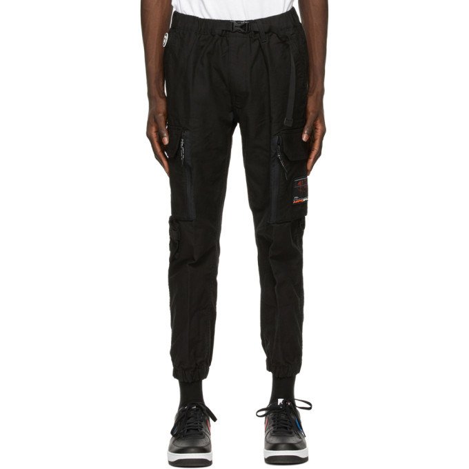 AAPE by A Bathing Ape Black Logo Cargo Pants