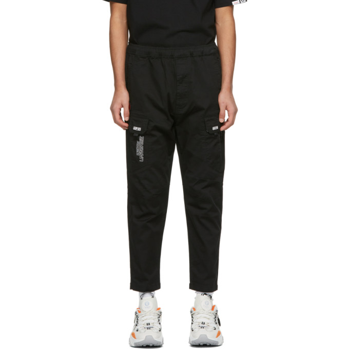 AAPE by A Bathing Ape Black Logo Cargo Pants