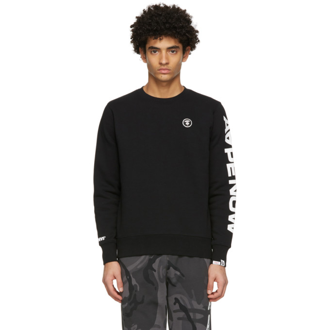 AAPE by A Bathing Ape Black Detachable Logo Sweatshirt