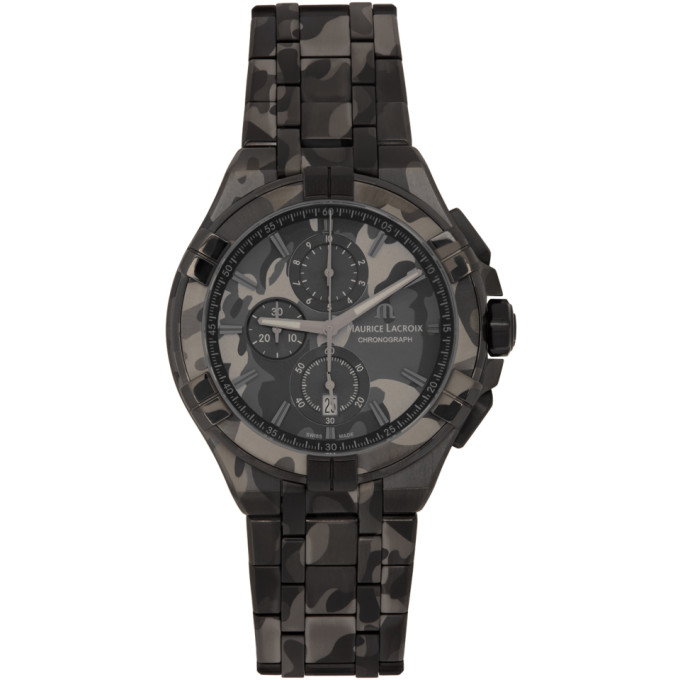 Maurice Lacroix Black Camouflage AIKON Chronograph 44mm Watch