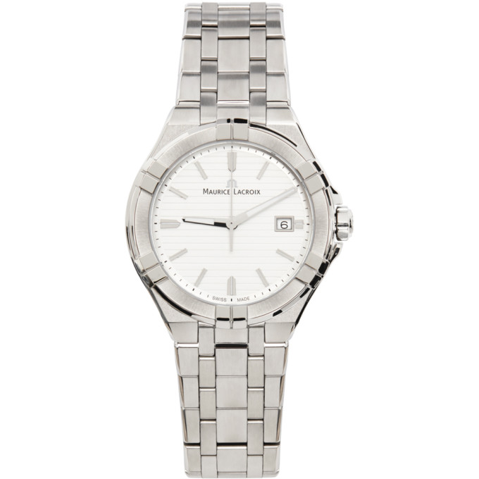 Maurice Lacroix Silver and White Aikon Automatic Watch