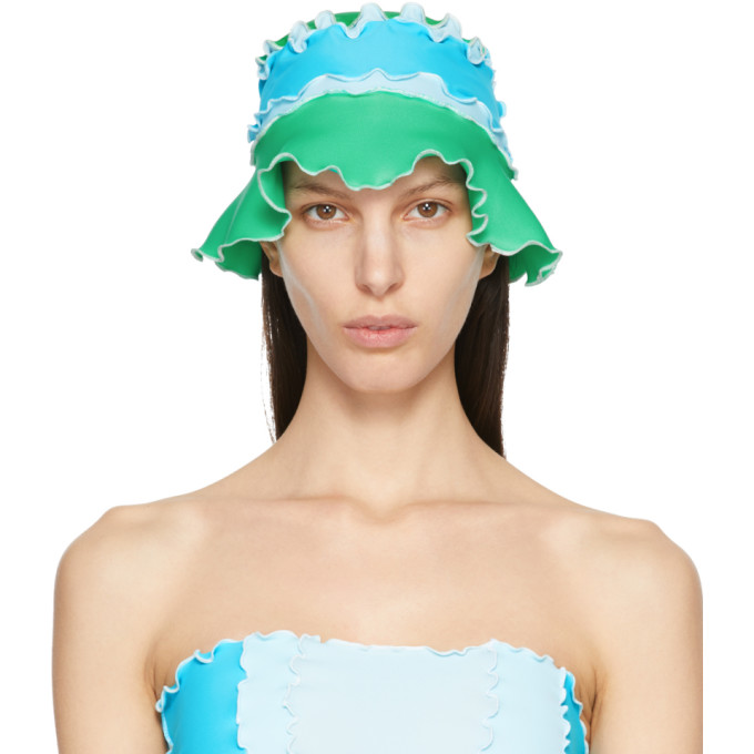 Sherris Green and Blue Bathing Bucket Hat