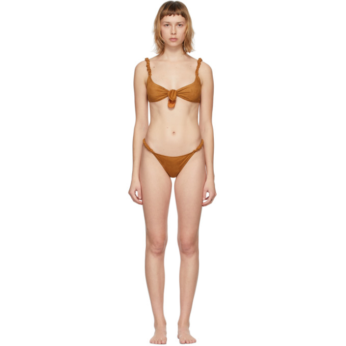 Reina Olga Tan Suede Luca Bikini