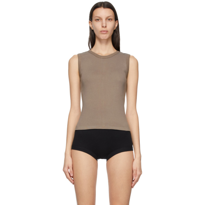 Nu Swim Taupe Organic Cotton Shell Tank Top