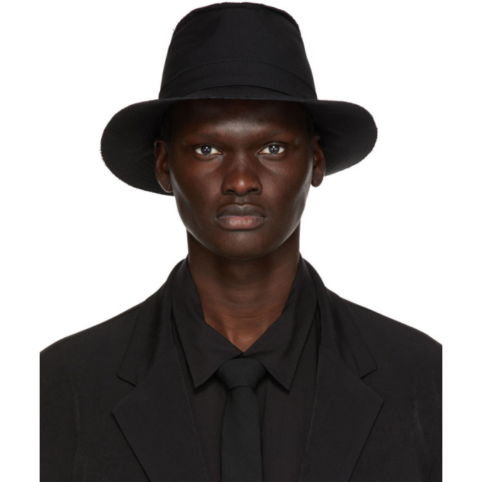 Yohji Yamamoto Black Wool Horseshoe Hat