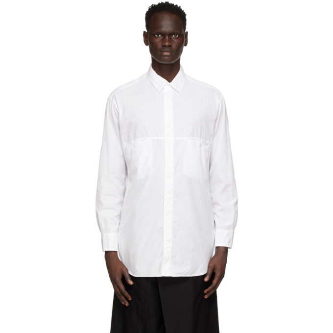 Yohji Yamamoto White Poplin Chain Stitch Shirt