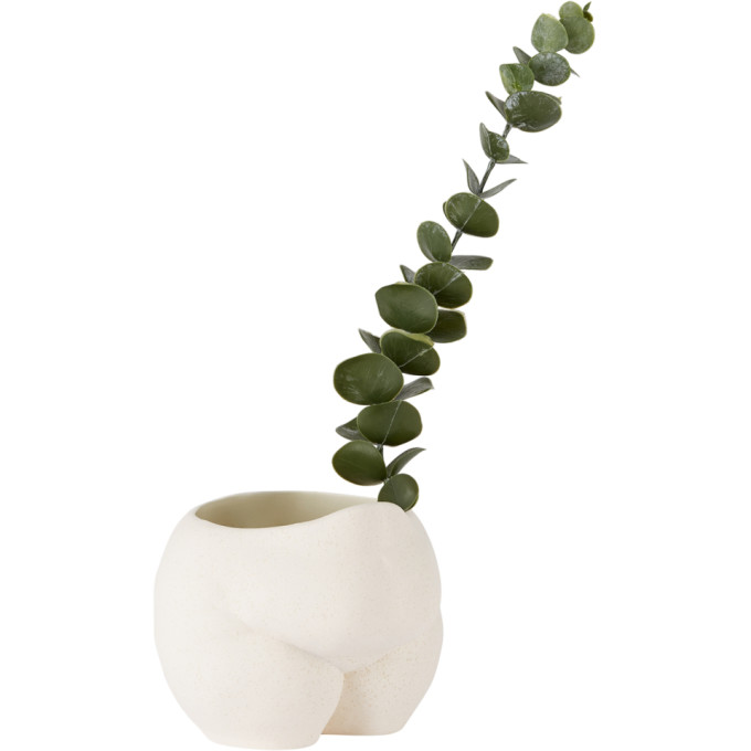 Shop Anissa Kermiche Beige Ceramic Popotelée Pot In Beige Speck