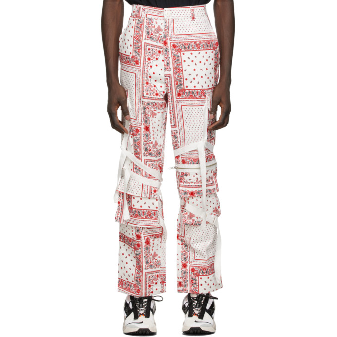 ROGIC White and Red Paisley Cargo Pants