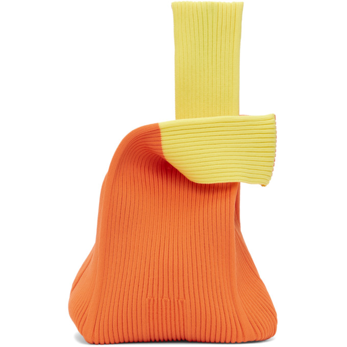 CFCL Orange and Yellow Notched Rib Tote Bag