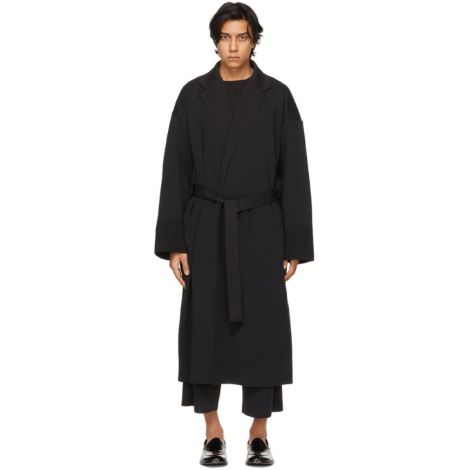 CFCL Black Milan Rib Enwrap Coat