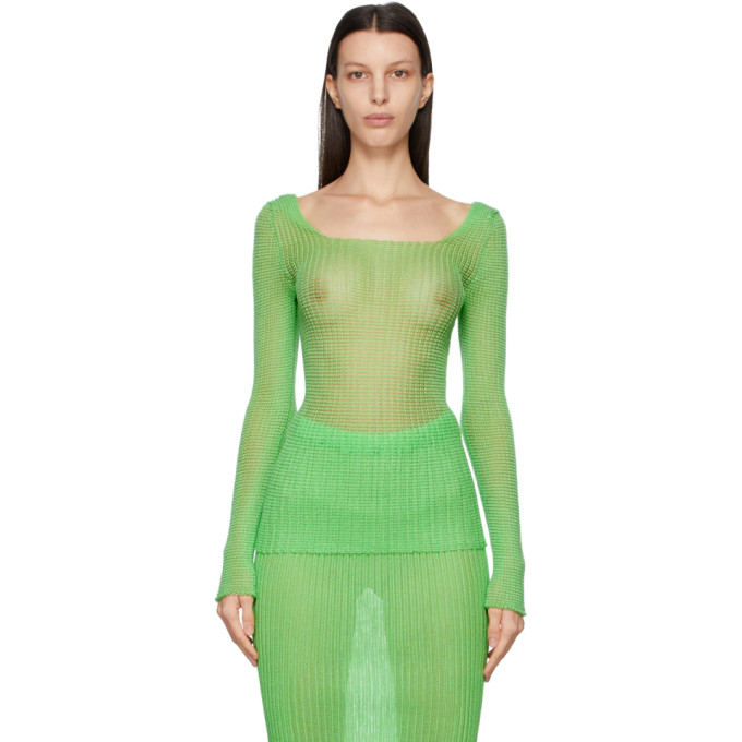 a. roege hove SSENSE Exclusive Green Square Neck Long Sleeve Pullover