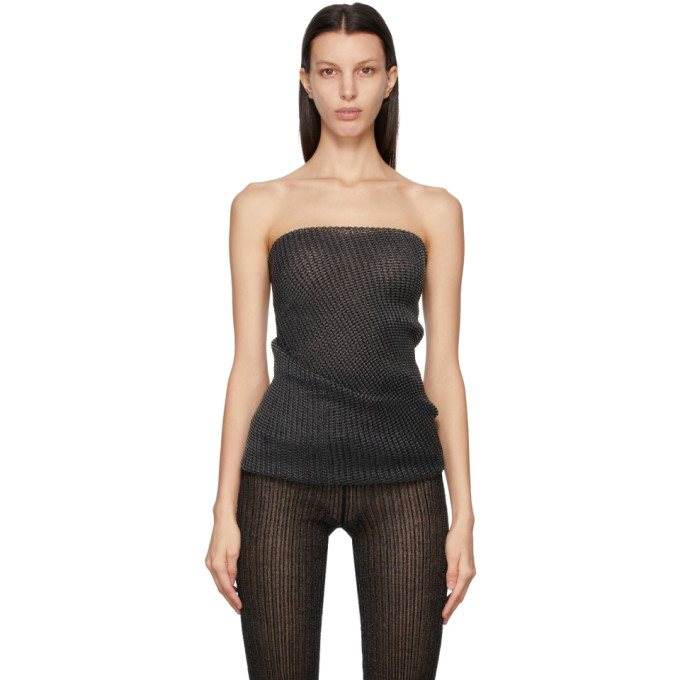 Click to view more detailed imagery on our partner's website A. Roege Hove Ssense Exclusive Black Double Drape Tube Top In Black/trans