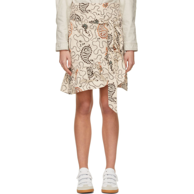 Click to view more detailed imagery on our partner's website Isabel Marant Étoile Liliko Fluted-hem Paisley-print Cotton Skirt In 23ec Ecru