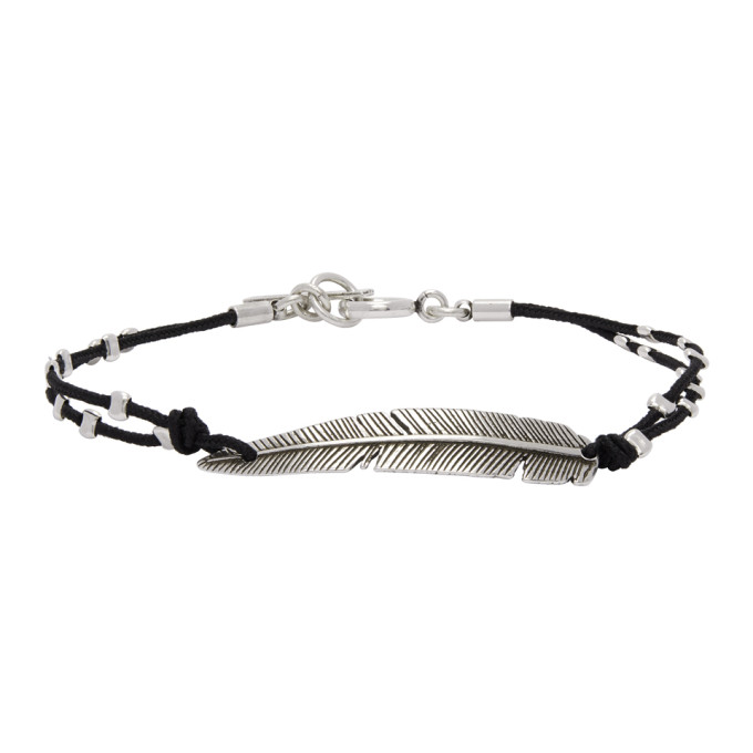 Isabel Marant Silver and Black Feather Bracelet