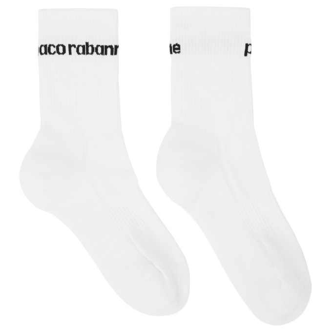 Paco Rabanne White Logo Socks