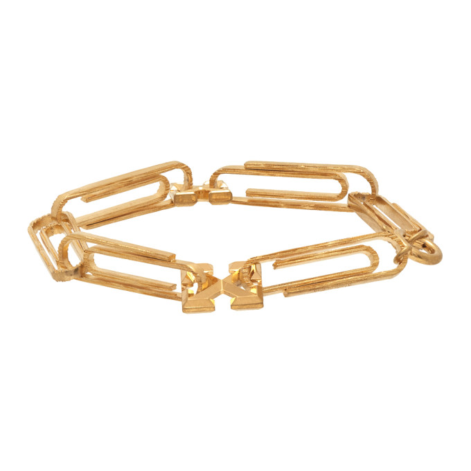 Off-White Gold Paperclip Bracelet