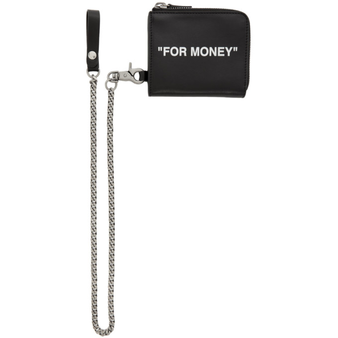 Off-White Black Quote Chain Wallet