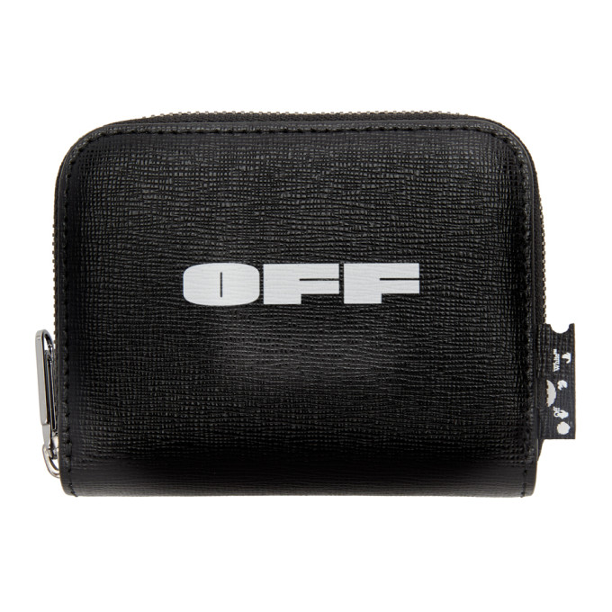 Off-White Black Logo Zip-Around Wallet
