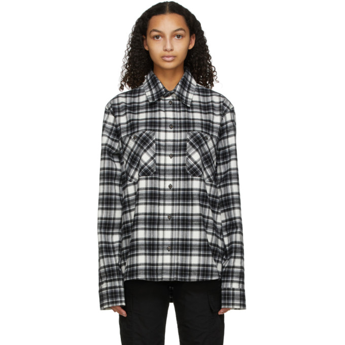 Off-White Black Flannel Allover Check Arrows Shirt