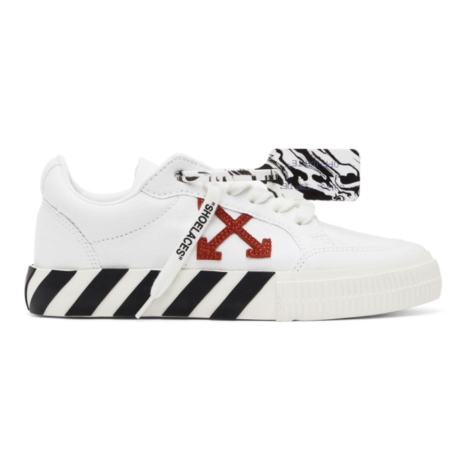 Off-White White Canvas Vulcanized Sneakers - OMIA085R21FAB0020116