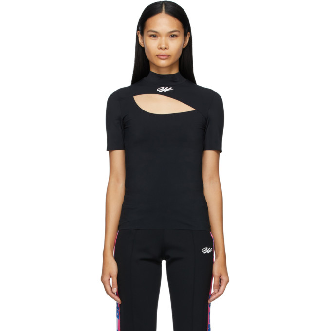 Off-White Black Athleisure Cut-Out T-Shirt