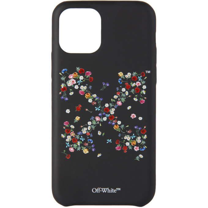 Off-White Black Floral Print iPhone 11 Pro Case