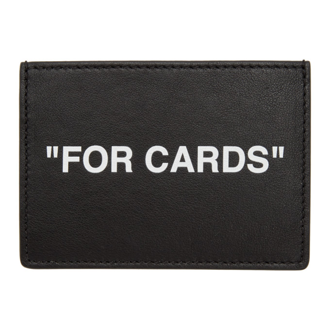 Off-White Black Quote Card Holder