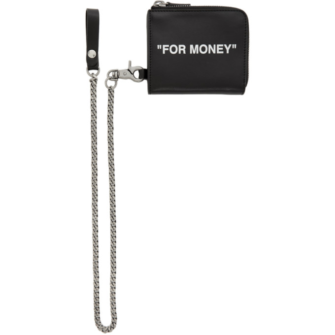 Off-White Black Quote Chain Wallet