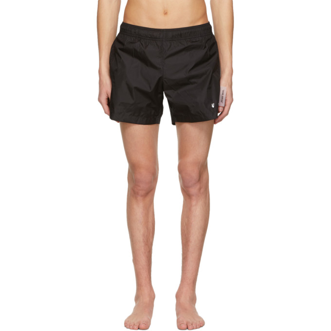 Off-White Black Nylon Logo Swim Shorts