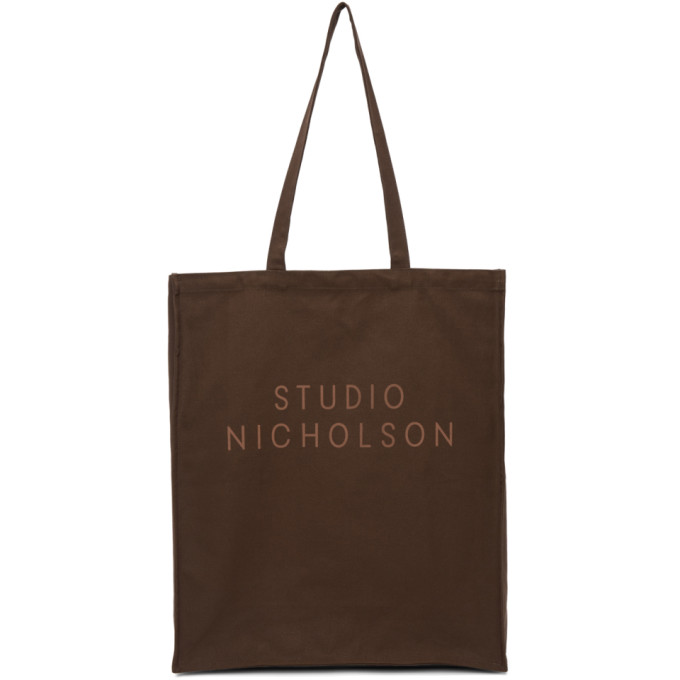 Studio Nicholson Brown Large Logo Tote