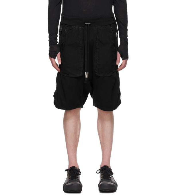 Boris Bidjan Saberi Black Vinyl-Coated Shorts