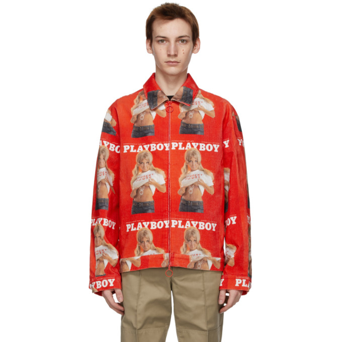 Soulland Red Playboy Edition Corduroy Terry Jacket