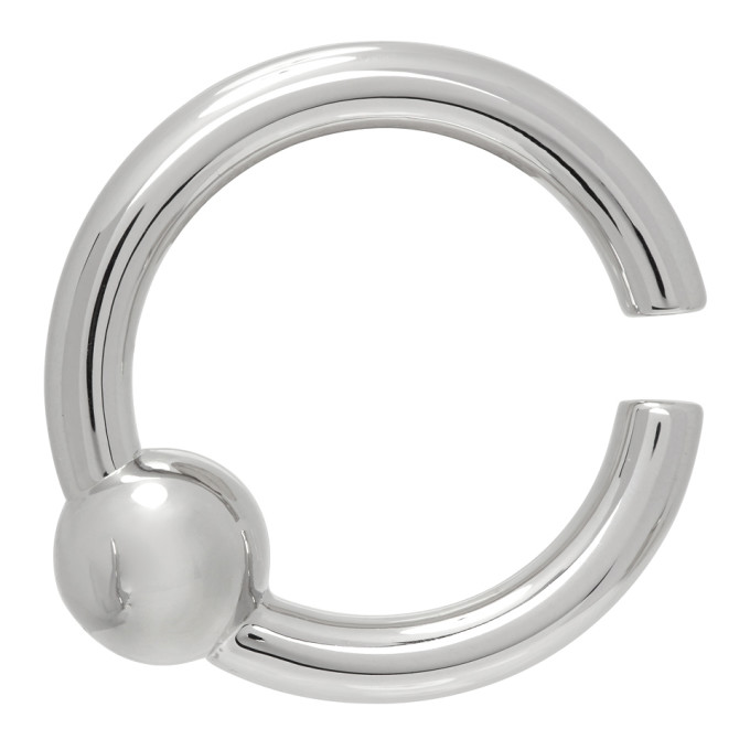 Johnlawrencesullivan Silver Captive Bead Ring Single Ear Cuff