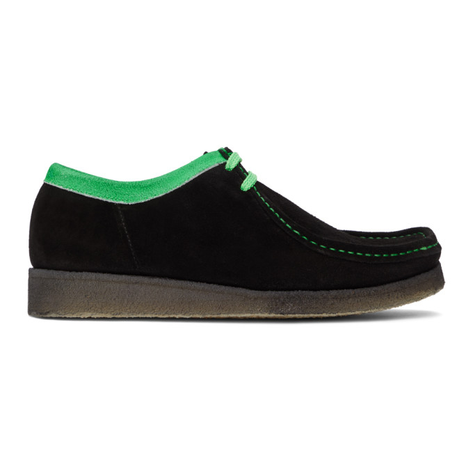 Padmore and Barnes SSENSE Exclusive Black and Green Original P204 Derbys