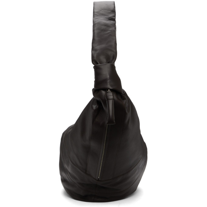LEMAIRE BROWN GRAINED GIANT CROISSANT BAG