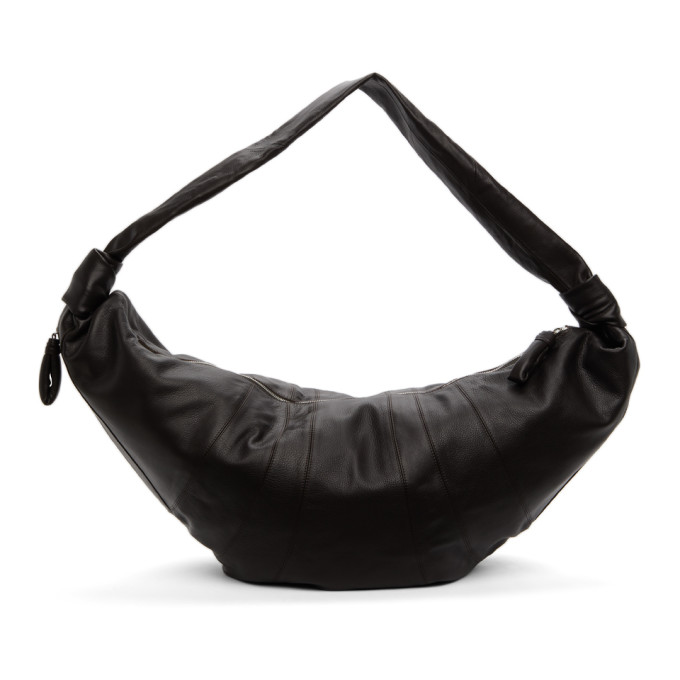 LEMAIRE BROWN GRAINED GIANT CROISSANT BAG