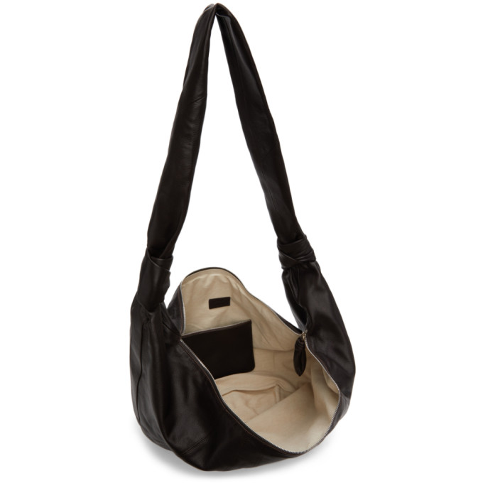LEMAIRE BROWN GRAINED GIANT CROISSANT BAG