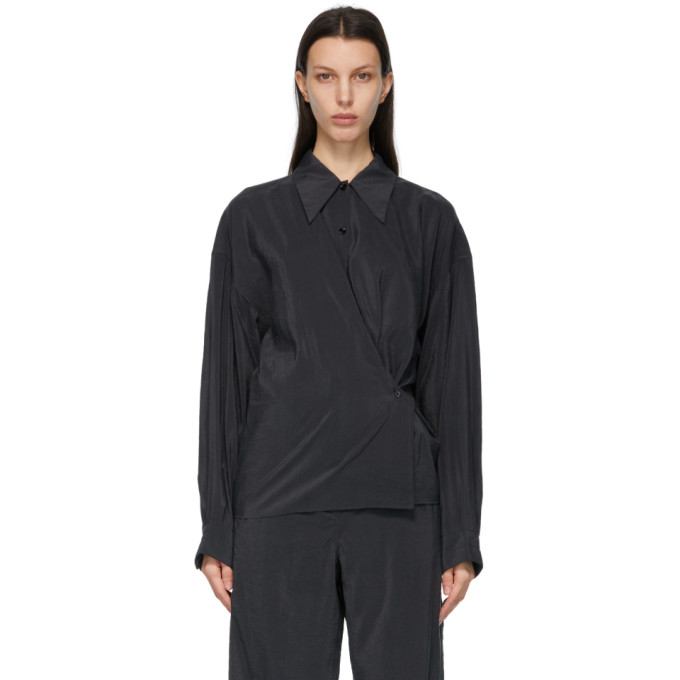 LEMAIRE BLACK TWISTED SHIRT