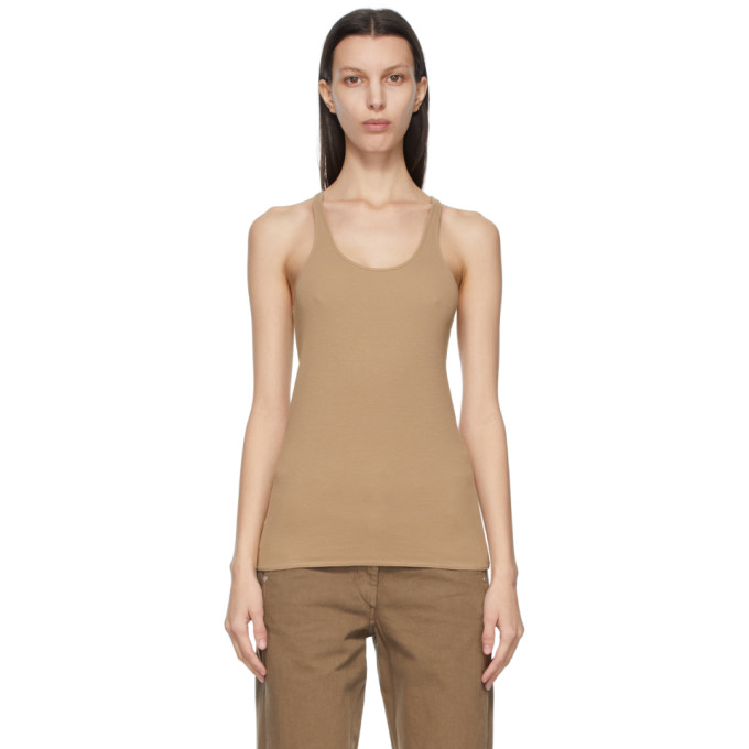 Lemaire Brown Crepe Jersey Tank Top