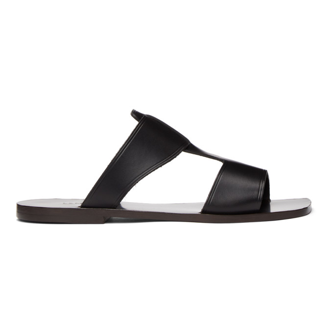 LEMAIRE BLACK FLAT SANDALS