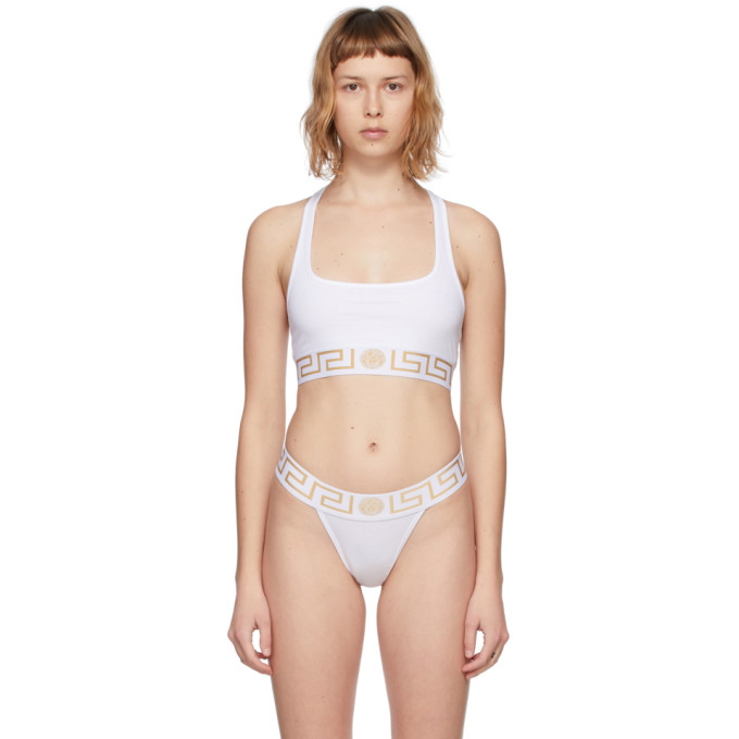 Versace Underwear White Medusa Sports Bra