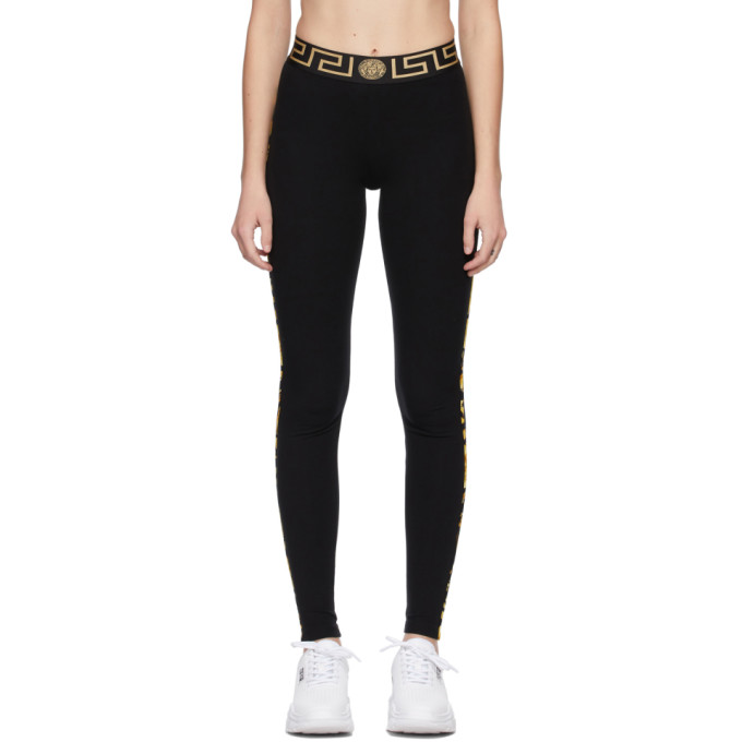 Versace Underwear Black Greca Border Leggings